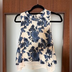 Astr Blue Floral Blouse